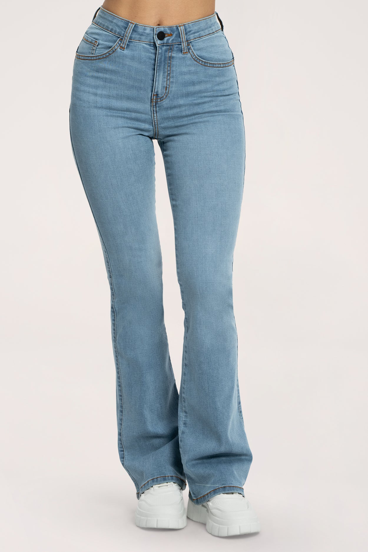 Perfect slim bő szárú long farmer light blue