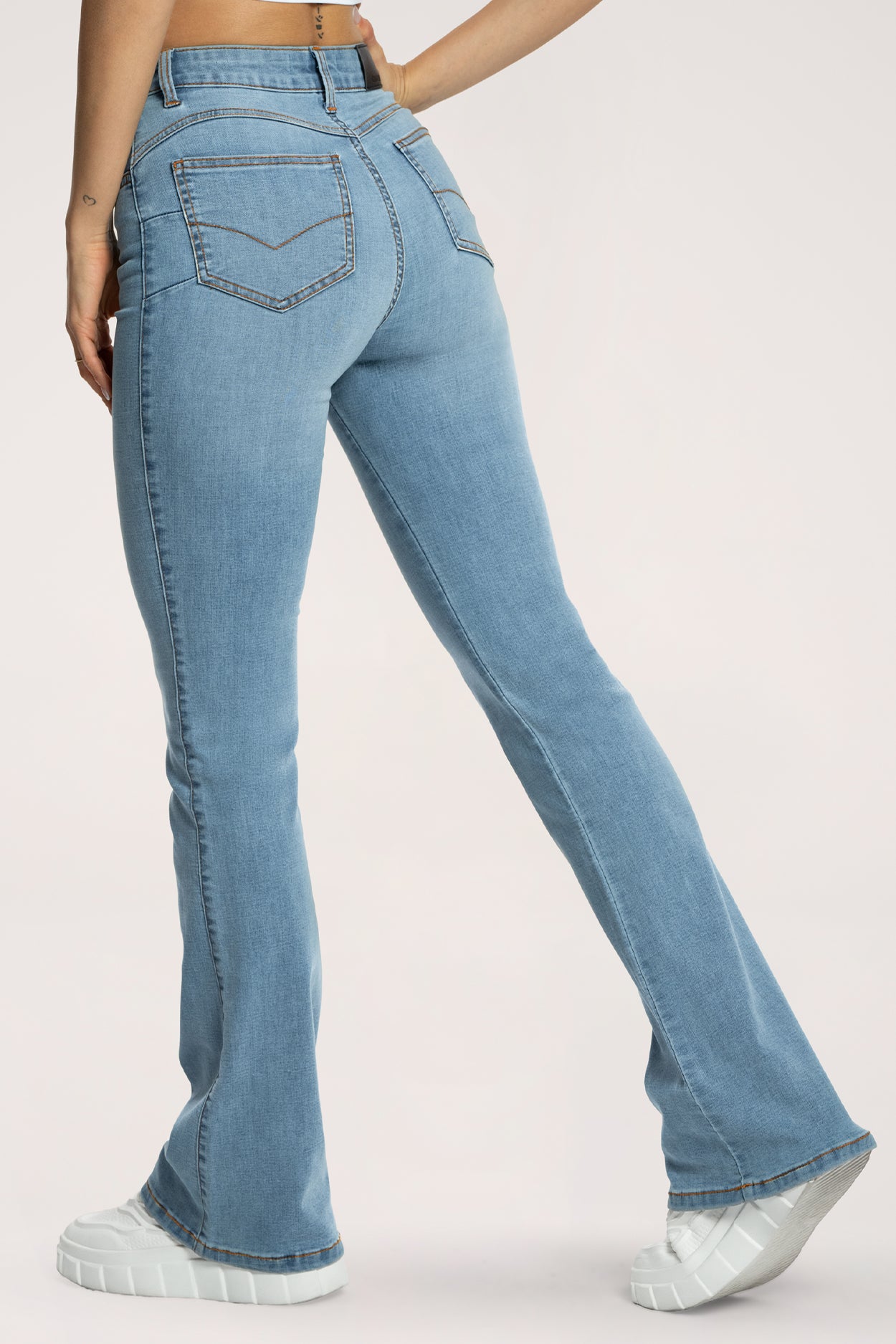 Perfect slim bő szárú long farmer light blue