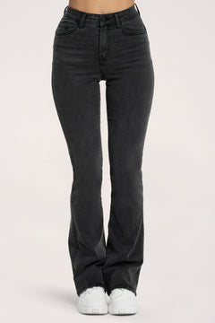 Jeansy long dzwony perfect slim black