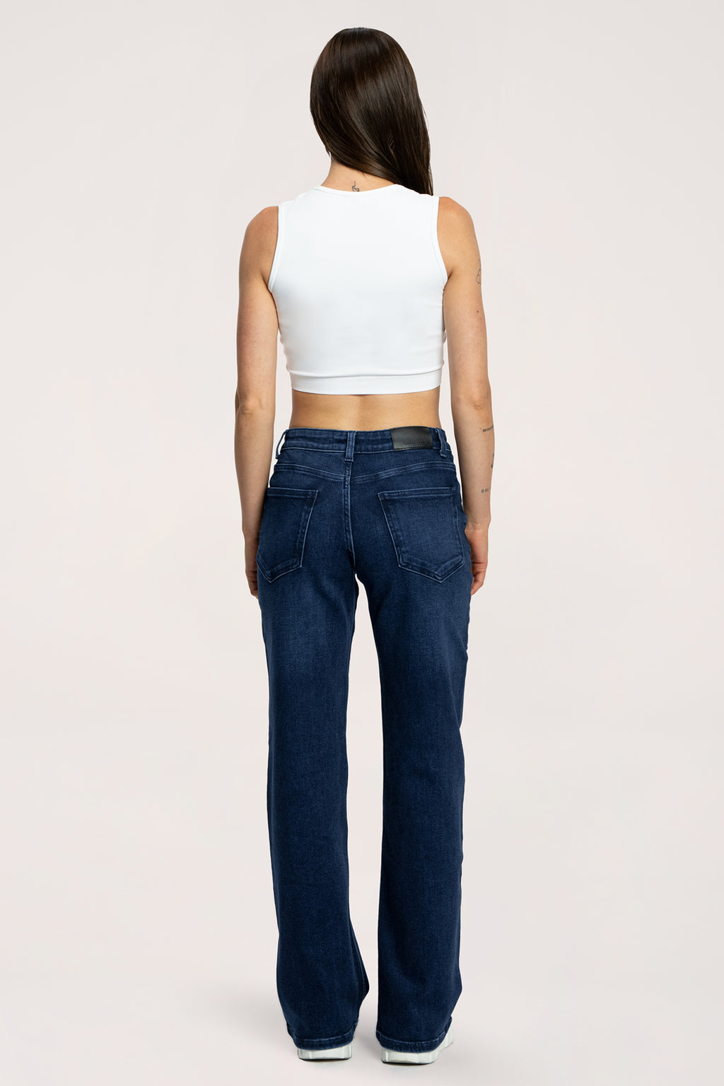 Alacsony derekú, bő szárú farmer navy blue