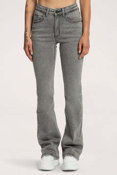 Push‑up hatású bő szárú farmer light grey