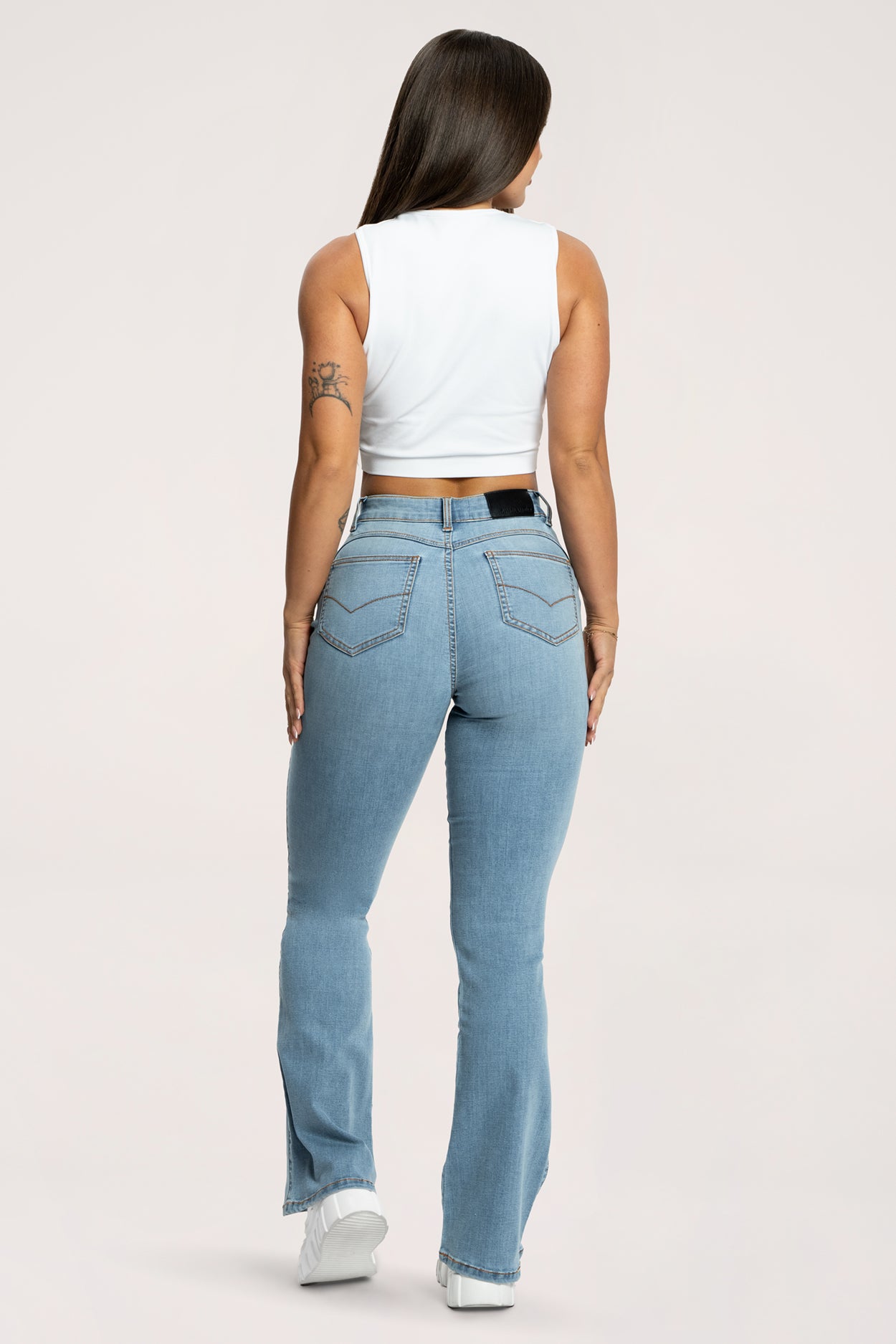 Perfect slim bő szárú farmer light blue