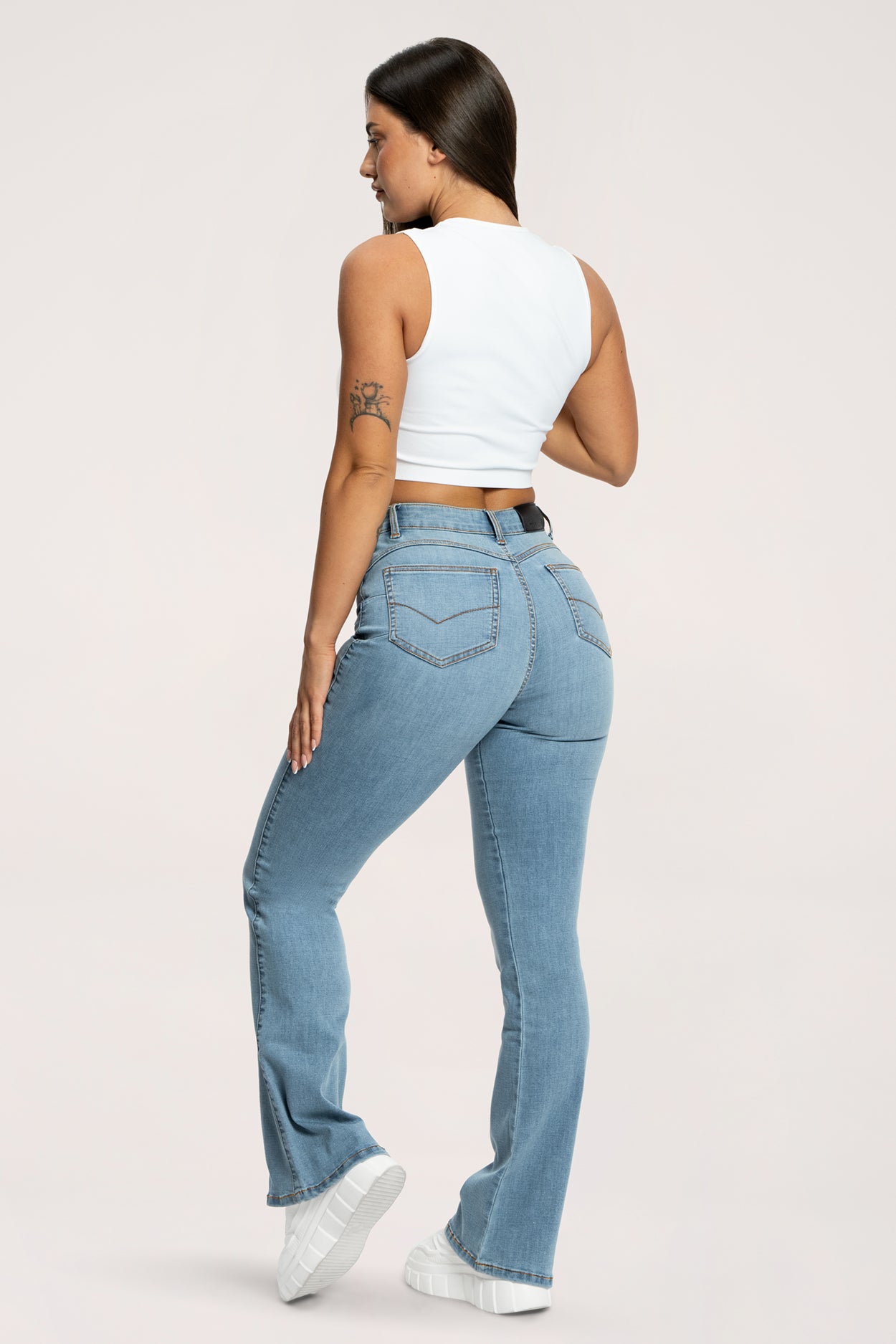 Perfect slim bő szárú farmer light blue