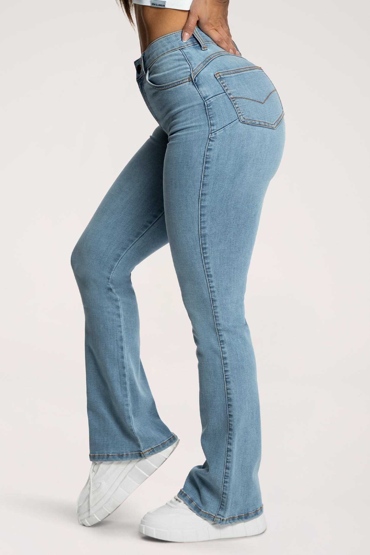 Perfect slim bő szárú farmer light blue