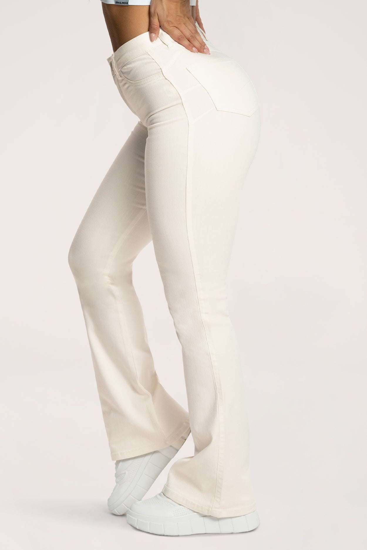 Perfect slim bő szárú farmer off white