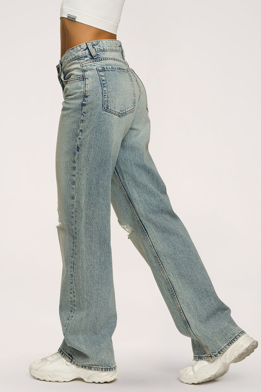 Wide relaxed farmer light blue