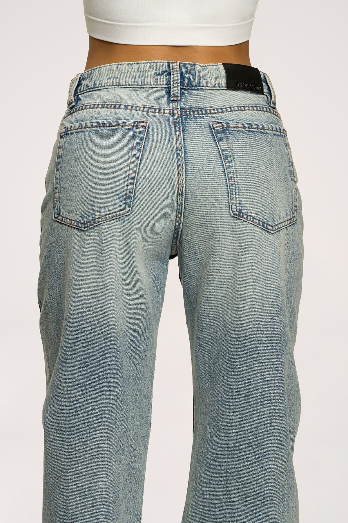 Wide relaxed farmer light blue