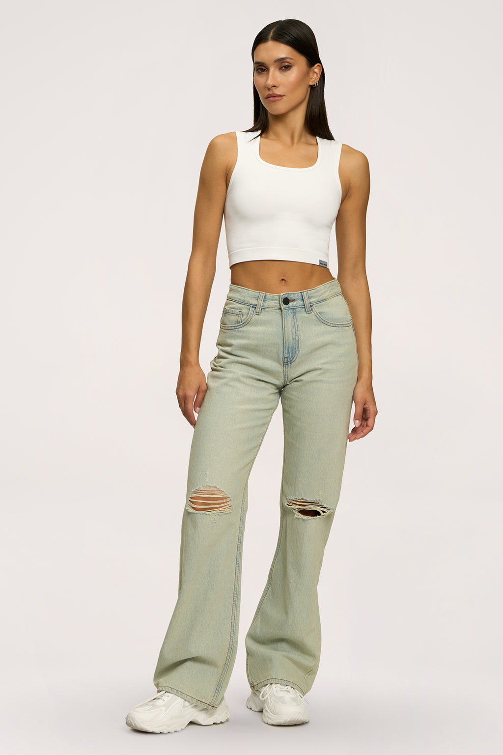 Wide relaxed farmer light green