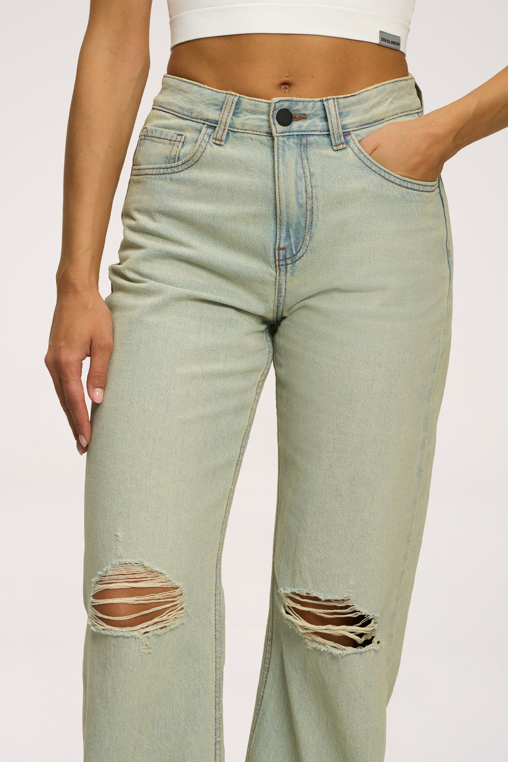 Wide relaxed farmer light green