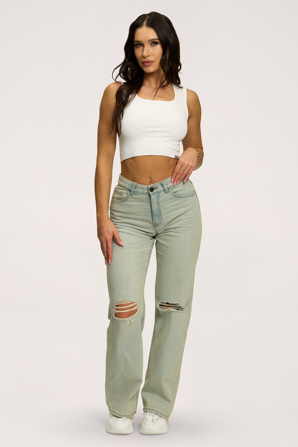 Wide relaxed farmer light green