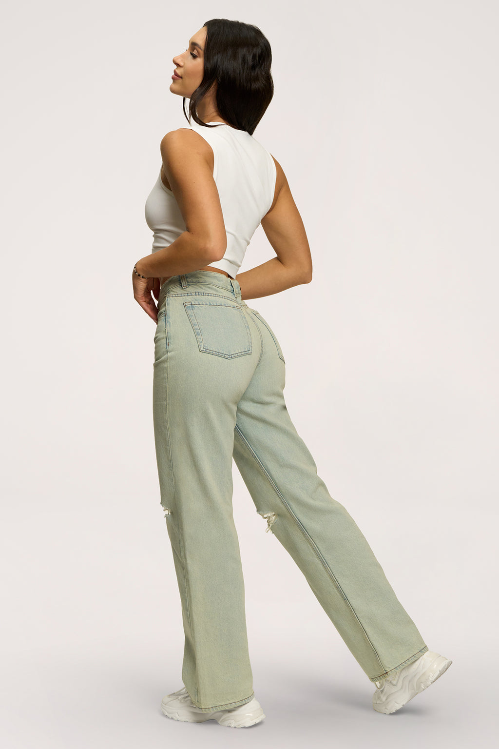 Wide relaxed farmer light green