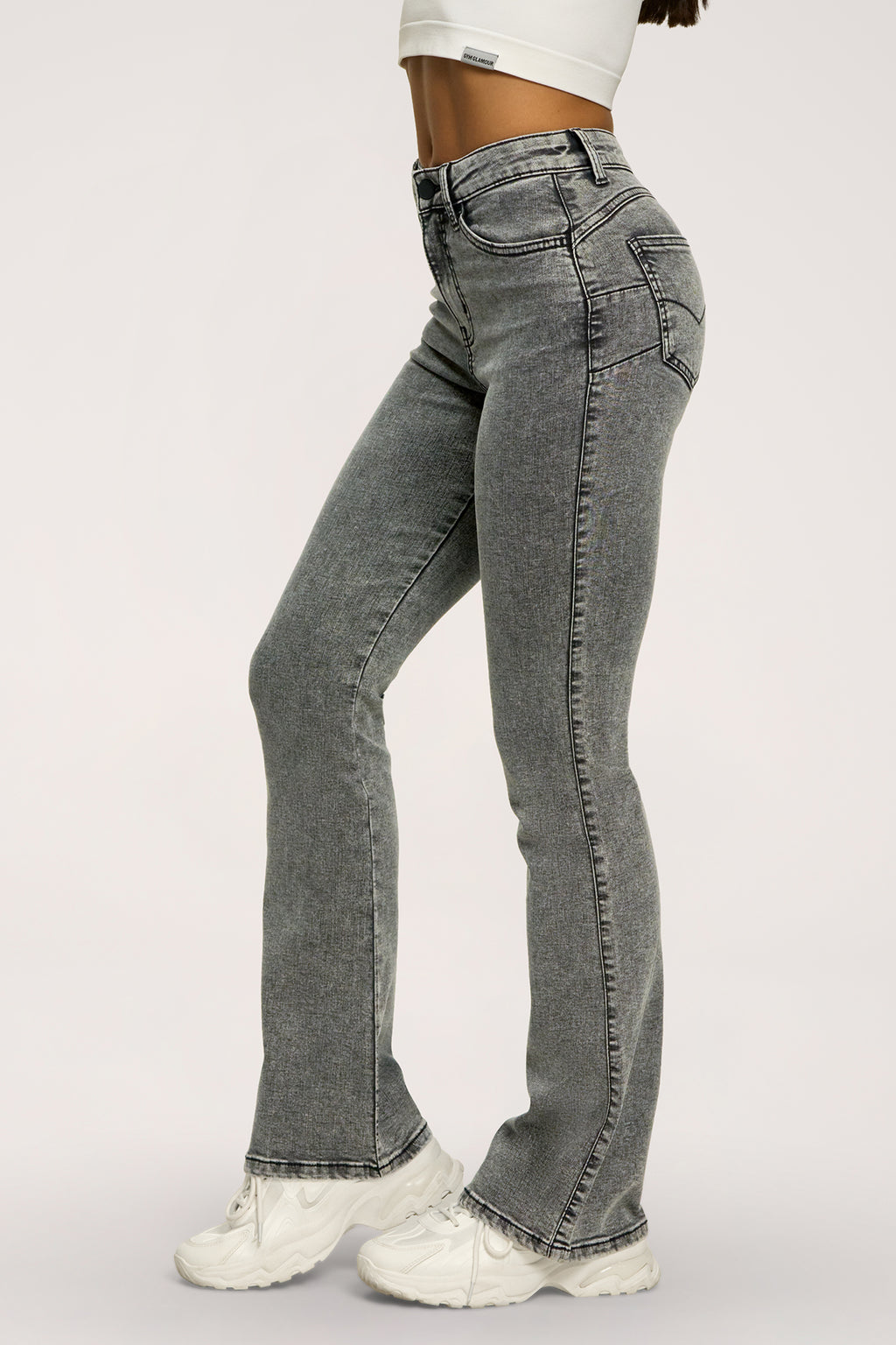Perfect slim bő szárú farmer light grey