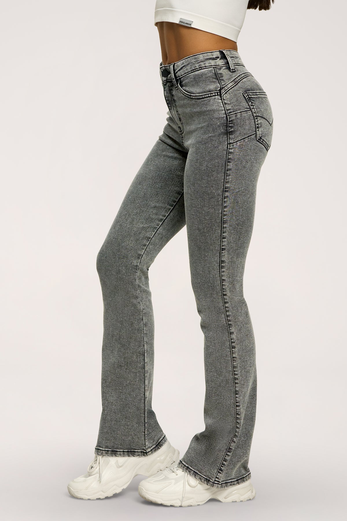Perfect slim bő szárú farmer light grey
