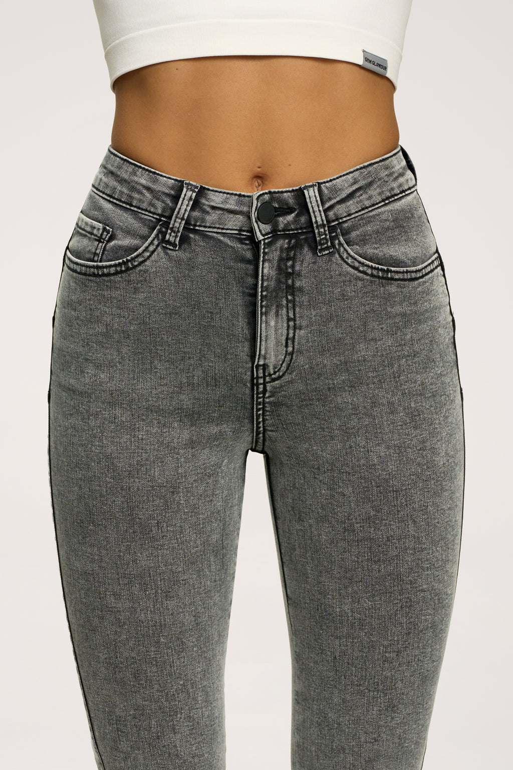 Perfect slim bő szárú farmer light grey