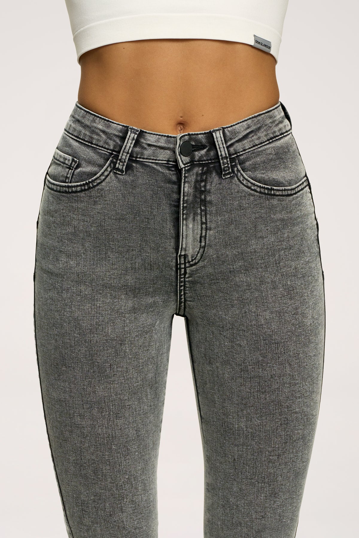 Perfect slim bő szárú farmer light grey