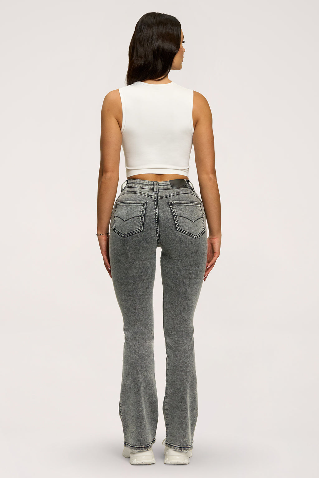 Perfect slim bő szárú farmer light grey