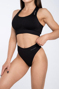 Fekete high waist tanga