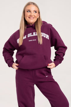 College kapucnis felső amaranth