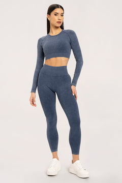 Leggings stone washed blue