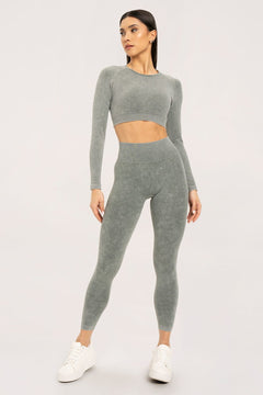 Leggings stone washed green