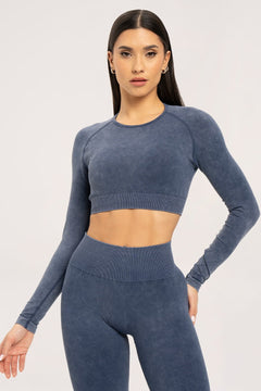 Rashguard stone washed blue