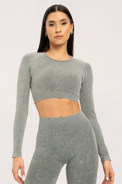 Rashguard stone washed green