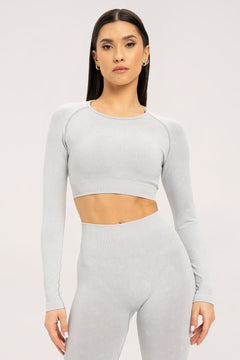 Rashguard stone washed white