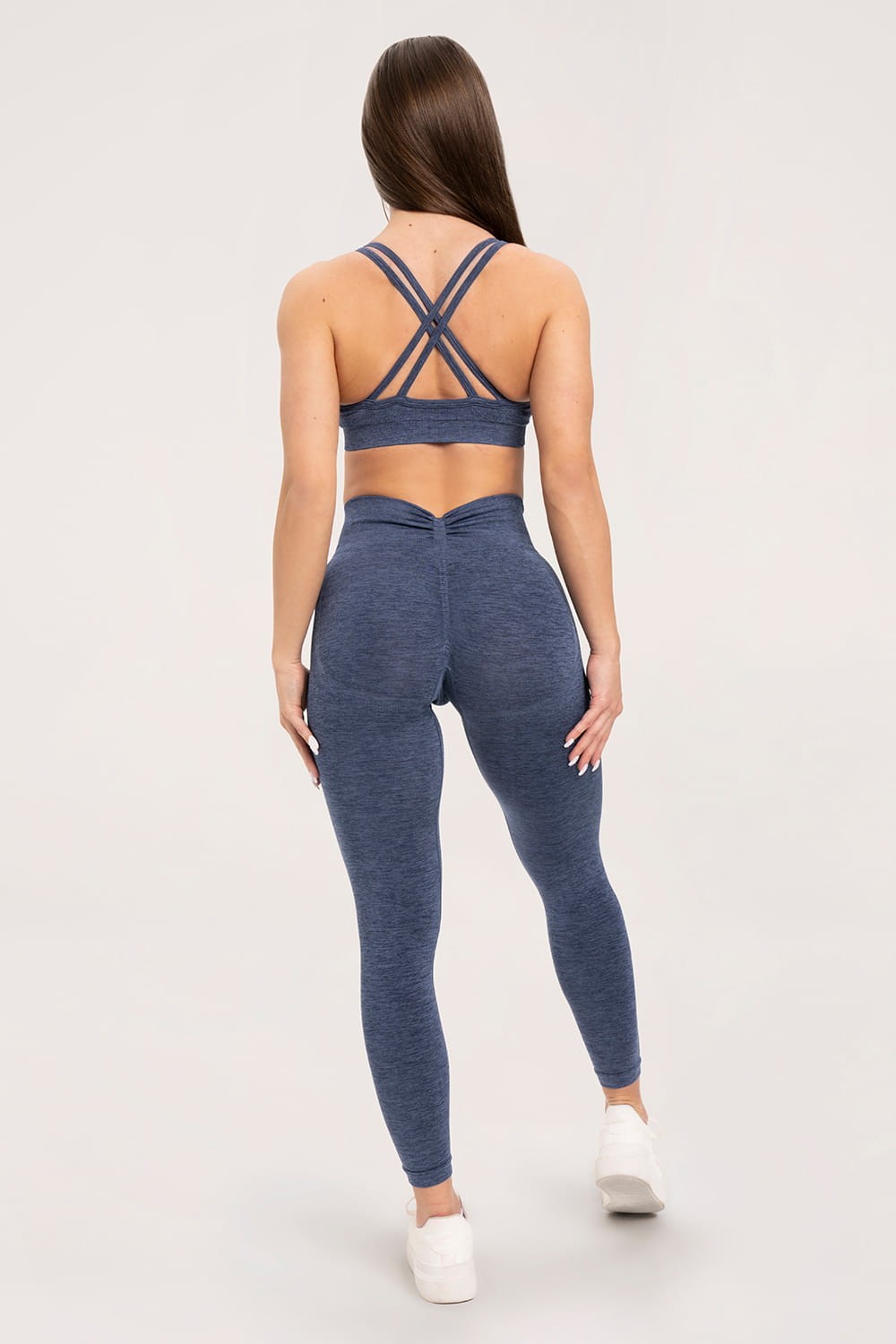 Leginsy seamless deep push up dark blue