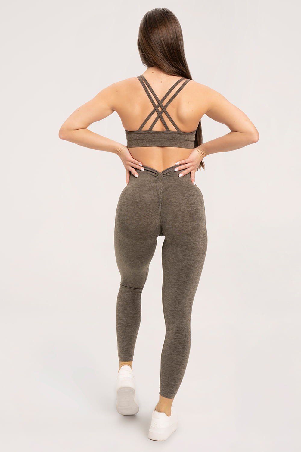 Leginsy seamless deep push up espresso