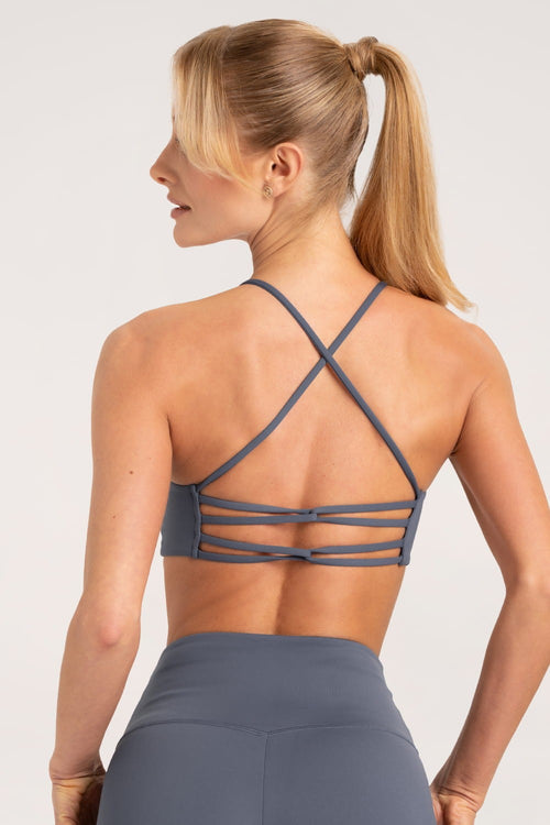 Biustonosz open back twist niebieski