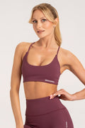 Biustonosz open back twist bordowy