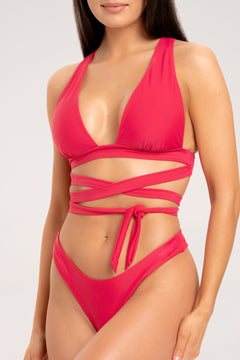 Malibu Cross bikini felső blushed berry