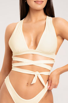 Malibu Cross bikini felső off white