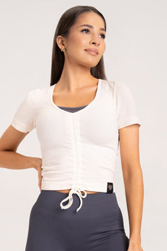Húzózsinóros polo cream