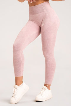 Rózsaszín melange színű varrásmentes leggings