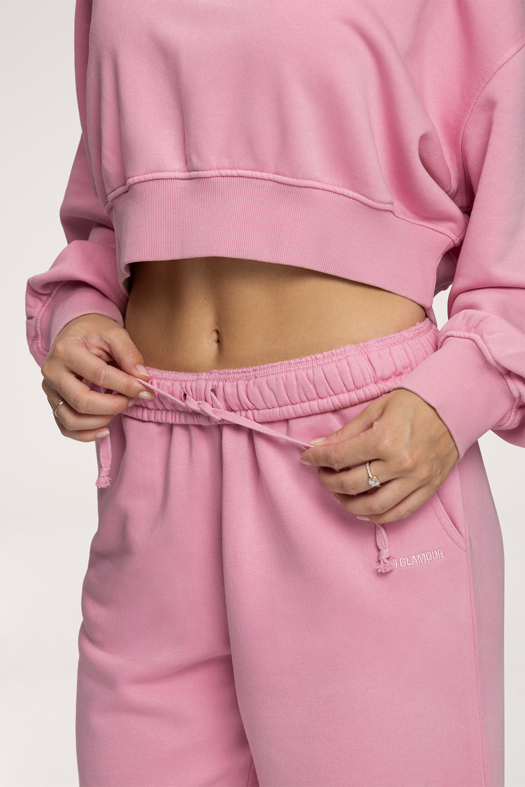 Easy szabadidőnadrág gumis szárvéggel light pink