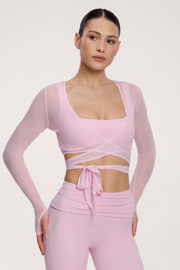 Megkötős Pilates Era boleró pink