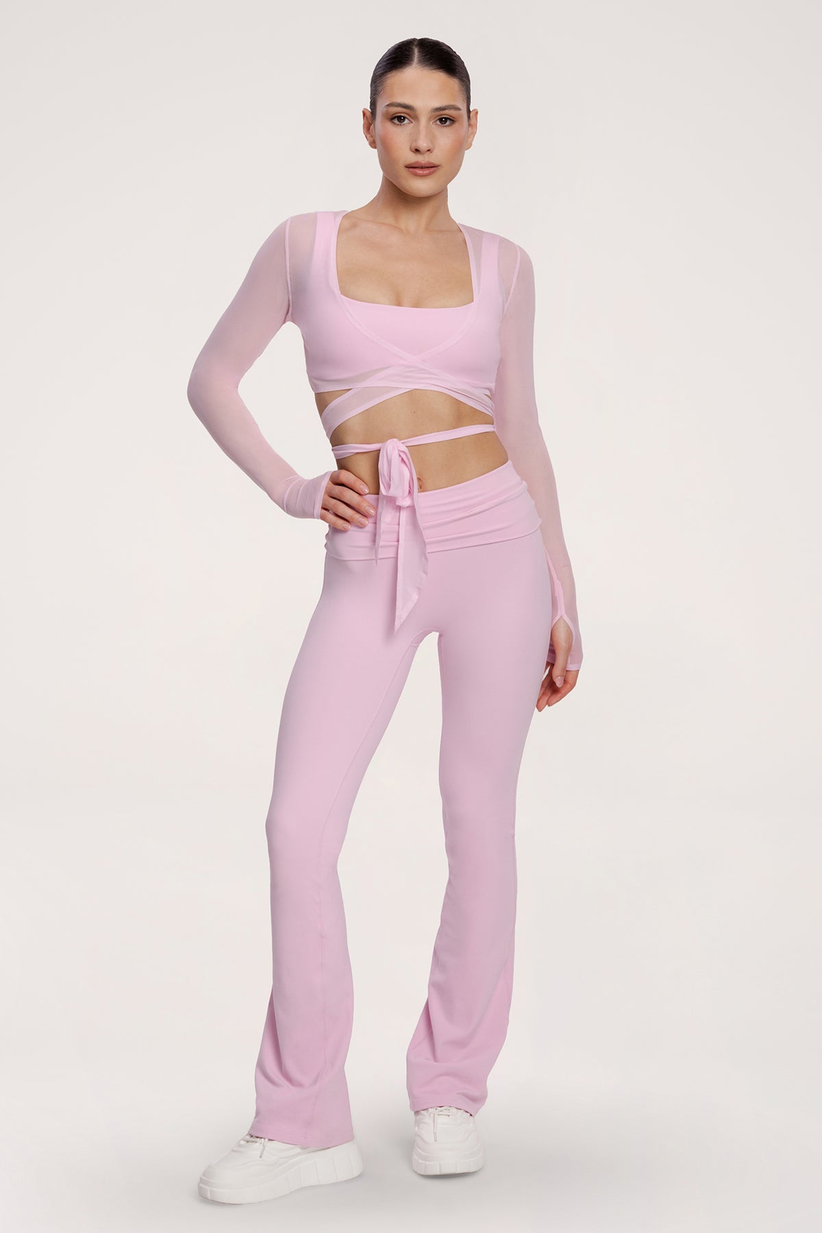 Megkötős Pilates Era boleró pink