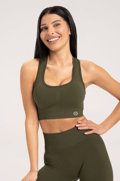 Melltartó push up khaki