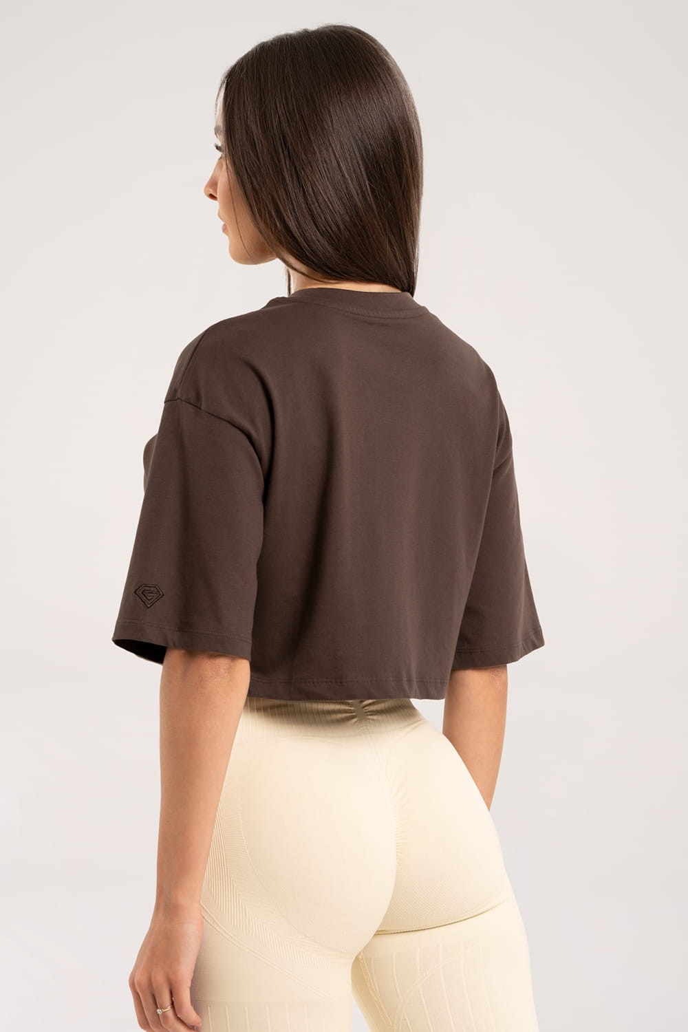 T-shirt crop chocolate