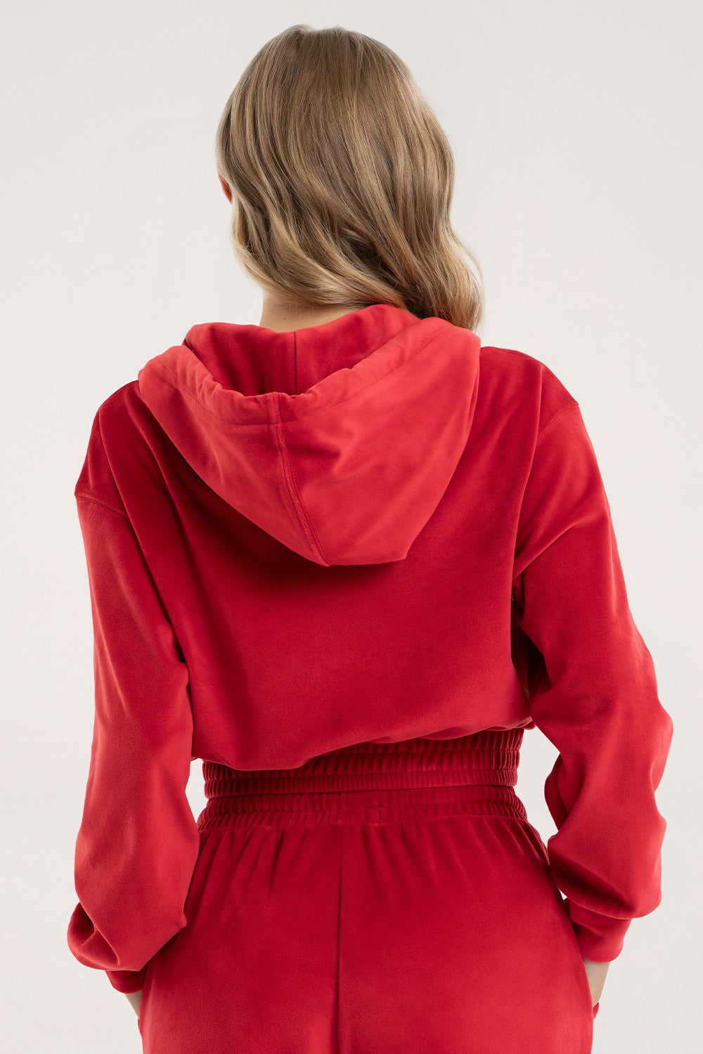 Bluza rozpinana velour red