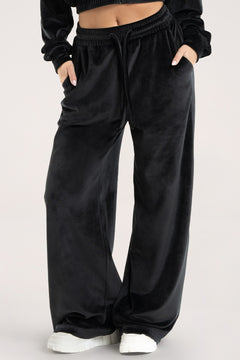 Velour melegítőnadrág black