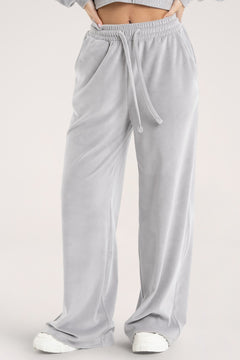 Velour melegítőnadrág light grey
