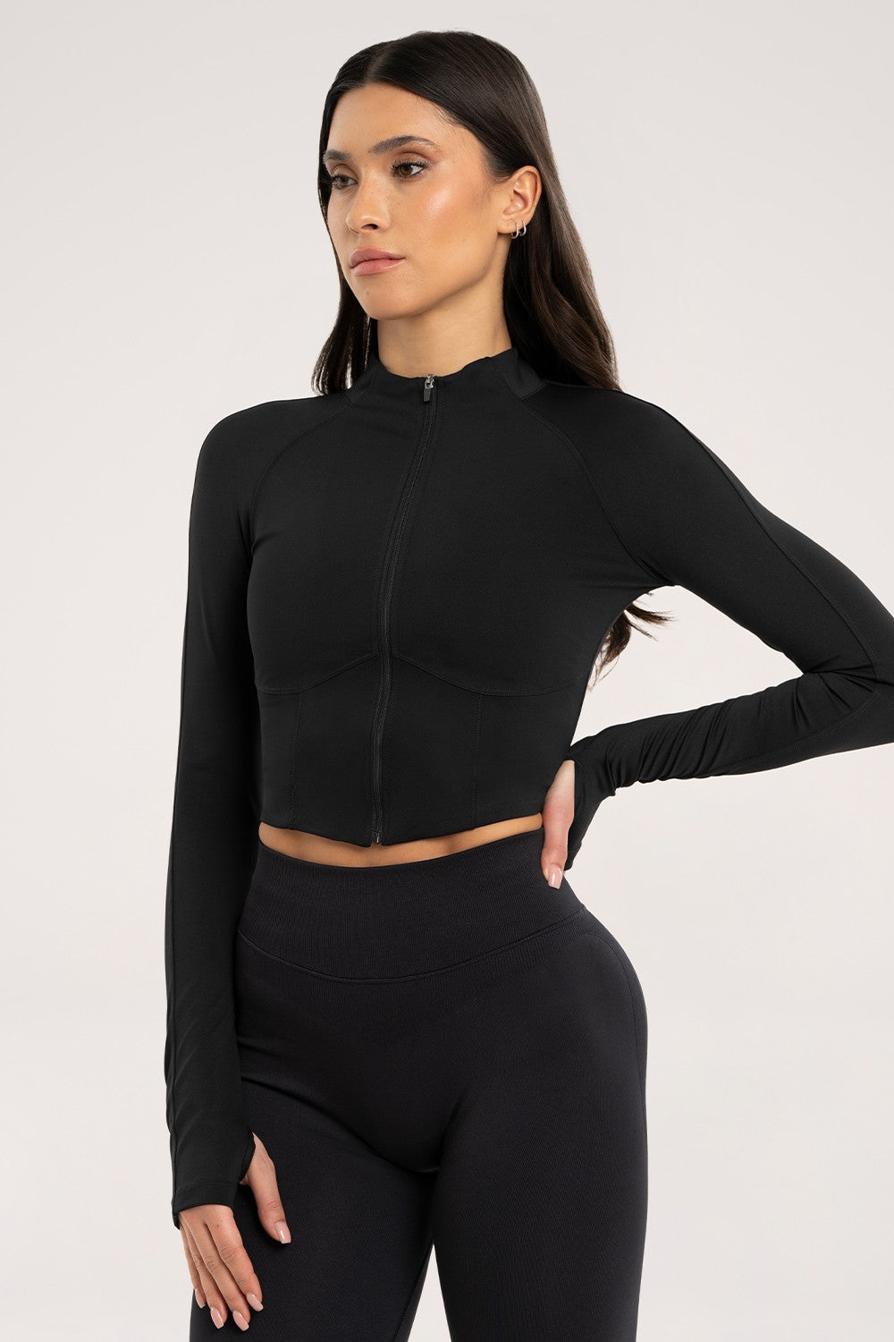 Bluza rozpinana "gorset" black