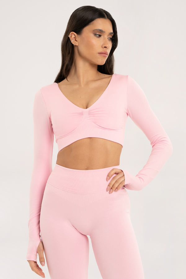 Nyitott hátú hosszú ujjú top Popstar