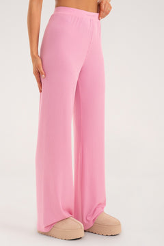 Casual bő szárú nadrág light pink