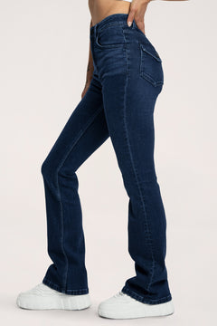 Push‑up hatású bő szárú farmer navy blue