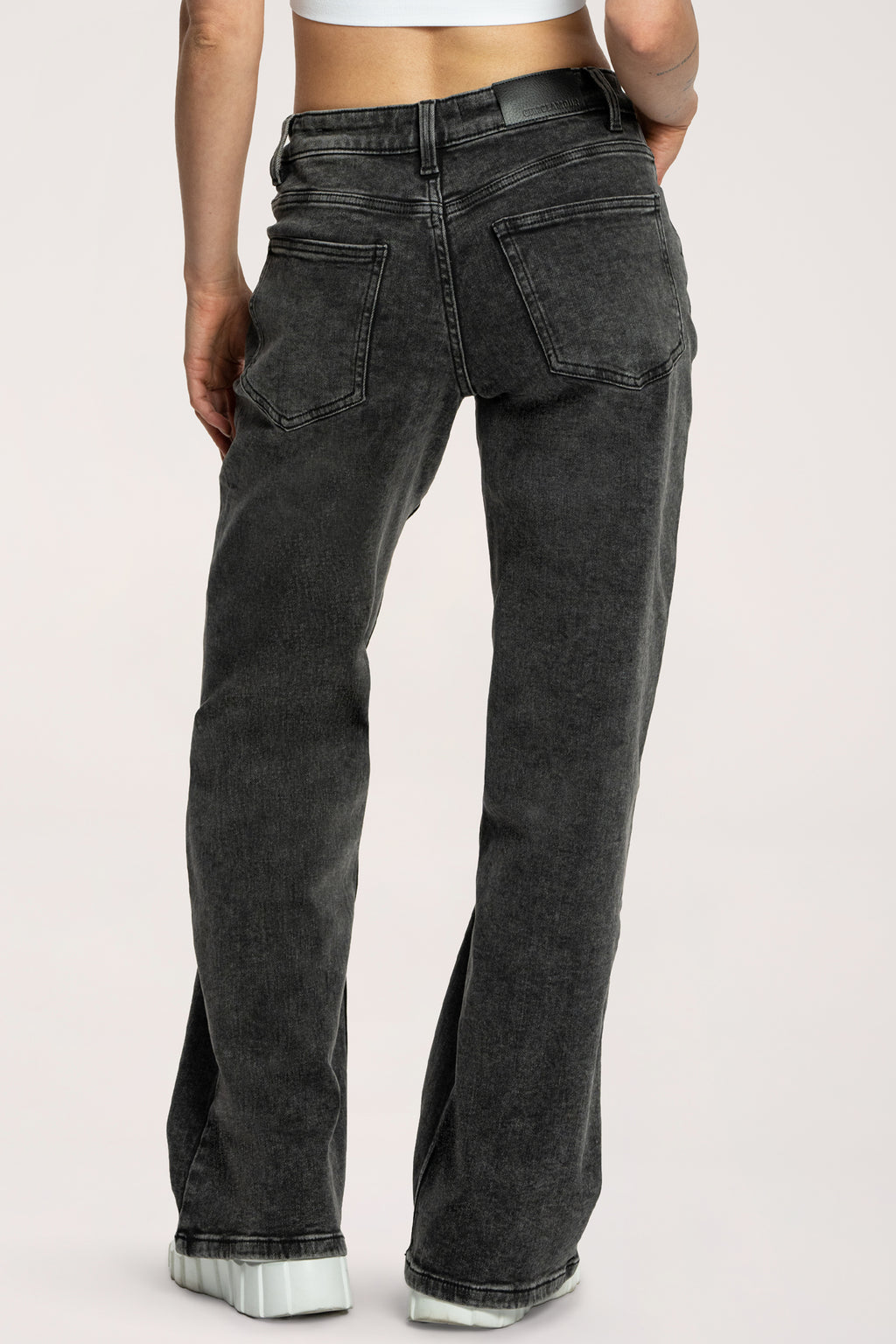 Jeansy wide z niskim stanem black