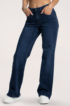 Alacsony derekú, bő szárú farmer navy blue