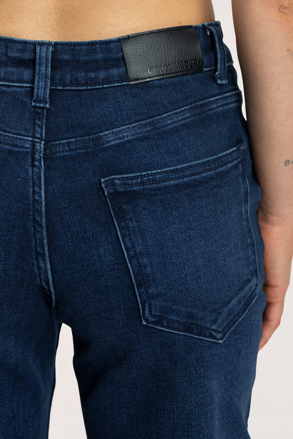 Jeansy wide z niskim stanem navy blue
